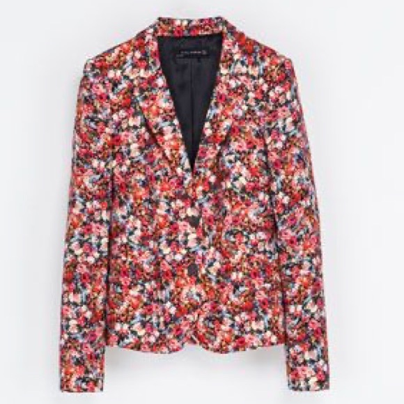 STUNNING Zara floral suit: jacket and pants / leggings - Picture 3 of 13